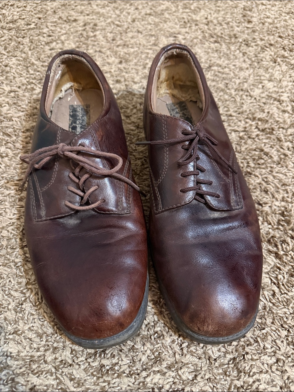 croft & barrow Men's Dark Brown Leather Lace-Up Oxfords